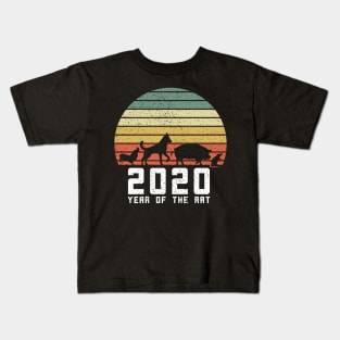 Year Of The Rat 2020 Vintage Evolution Chinese Zodiac Kids T-Shirt